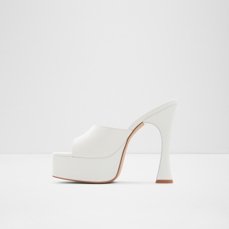 Aldo White Fashion Faraah High Heel Sandal Block Heel