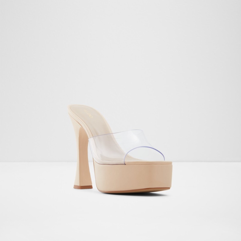 Fashion Aldo Clear Faraah High Heel Sandal Block Heel