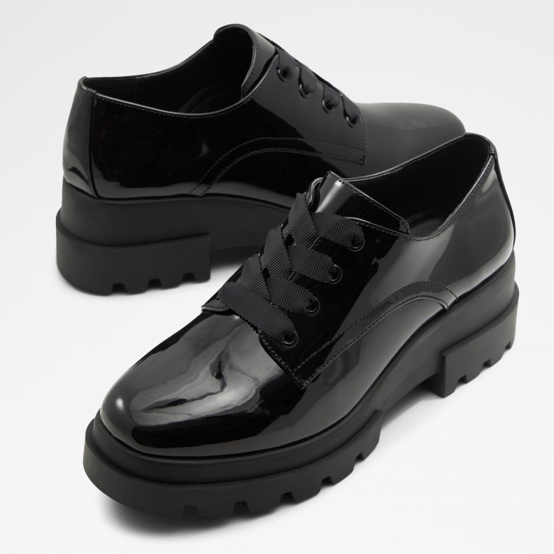 Fashion Aldo Black Farerel Oxford Shoe Lug Sole