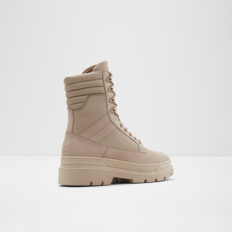 Aldo Fashion New Arrival Field Lace-Up Boot Lug Sole Light Beige