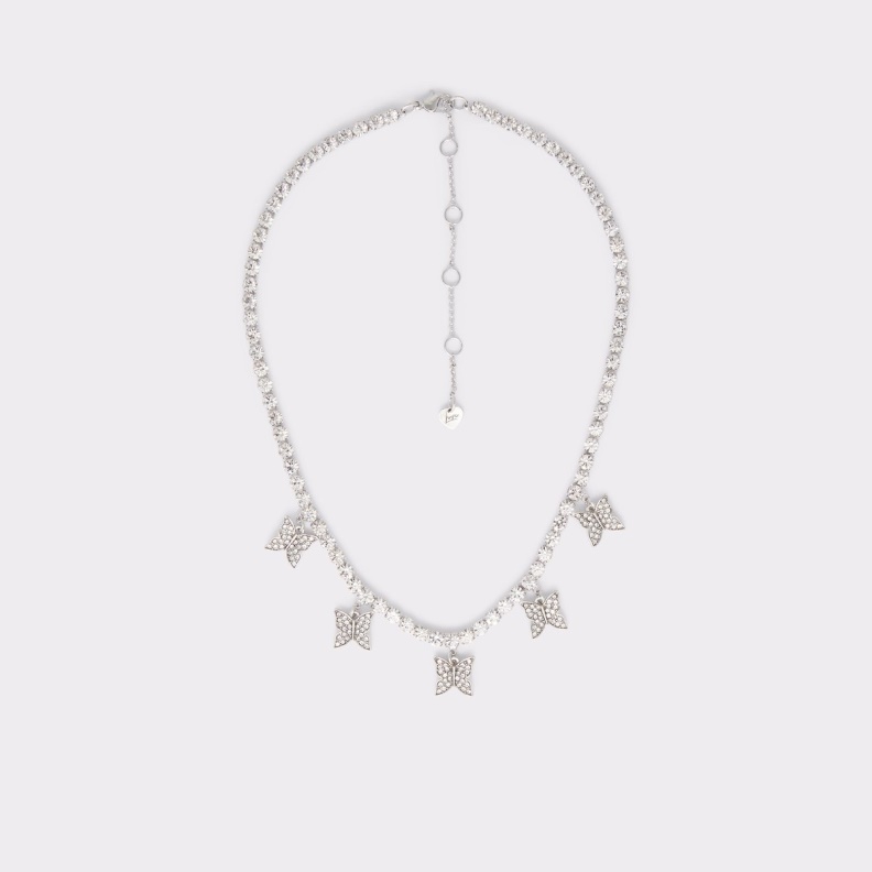 Aldo Fashion Filian Necklace Silver-Clear Multi