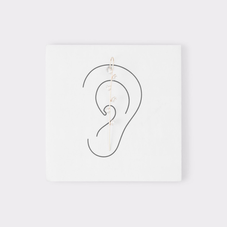 Gold-Clear Multi Last Chance Folia Cuff Earrings Fashion Aldo