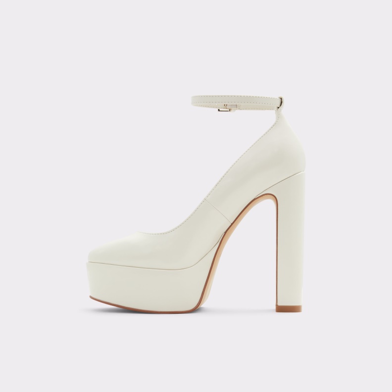 New Arrival Fonda Ankle Strap Heeled Shoe Flatform Fashion White Aldo