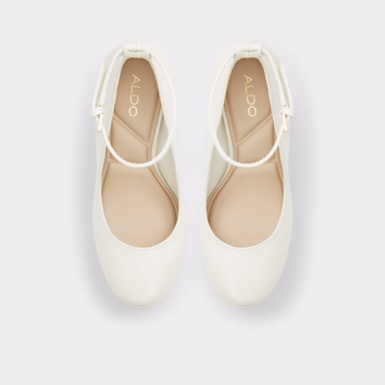 New Arrival Fonda Ankle Strap Heeled Shoe Flatform White Aldo Fashion