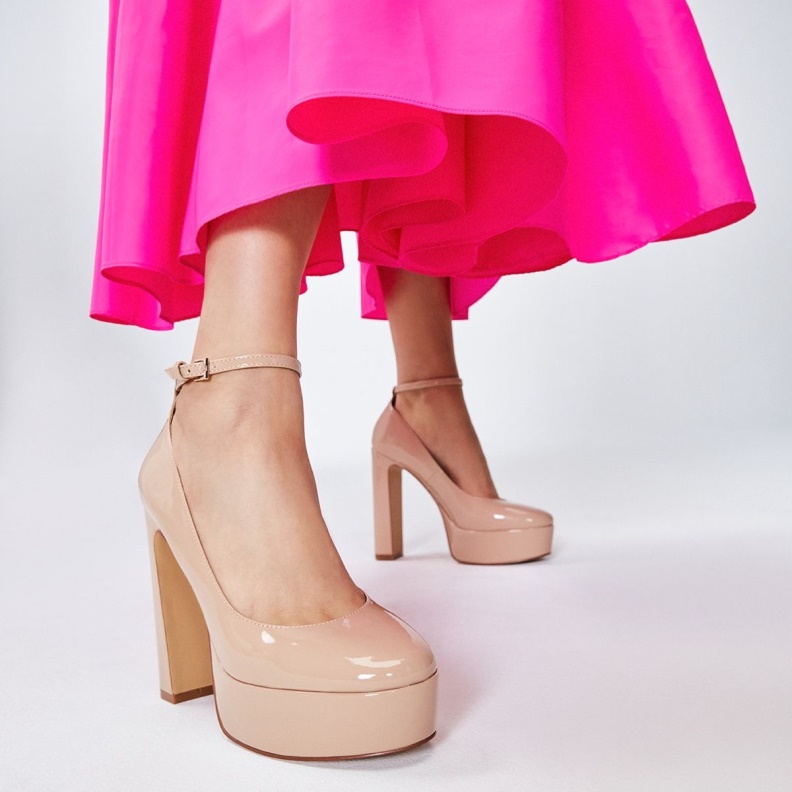 Aldo Fashion Bone New Arrival Fonda Ankle Strap Heeled Shoe Plateforme