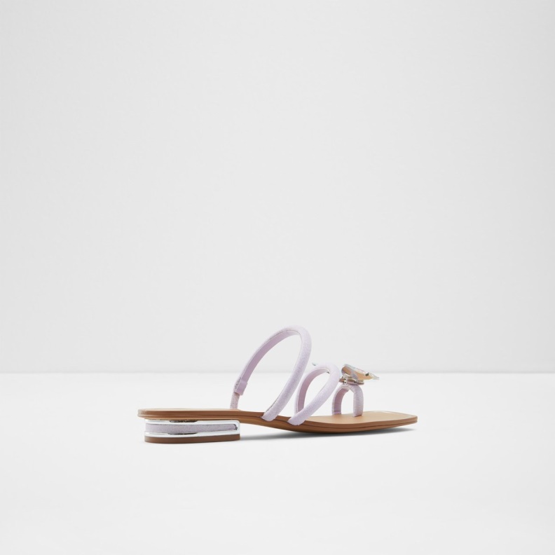 Light Purple Synthetic Glitter Garberia Flat Sandal Aldo Fashion