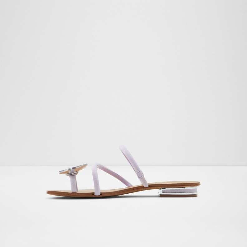 Light Purple Synthetic Glitter Garberia Flat Sandal Aldo Fashion