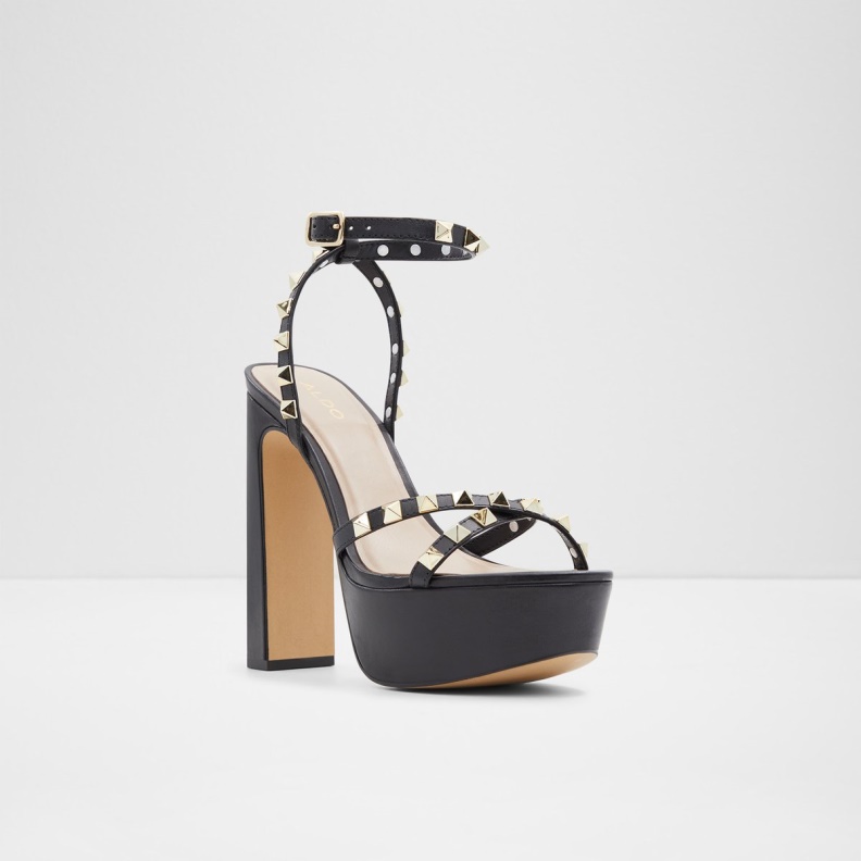 Geegully Ankle Strap Heeled Sandal Plateforme Black Aldo Fashion