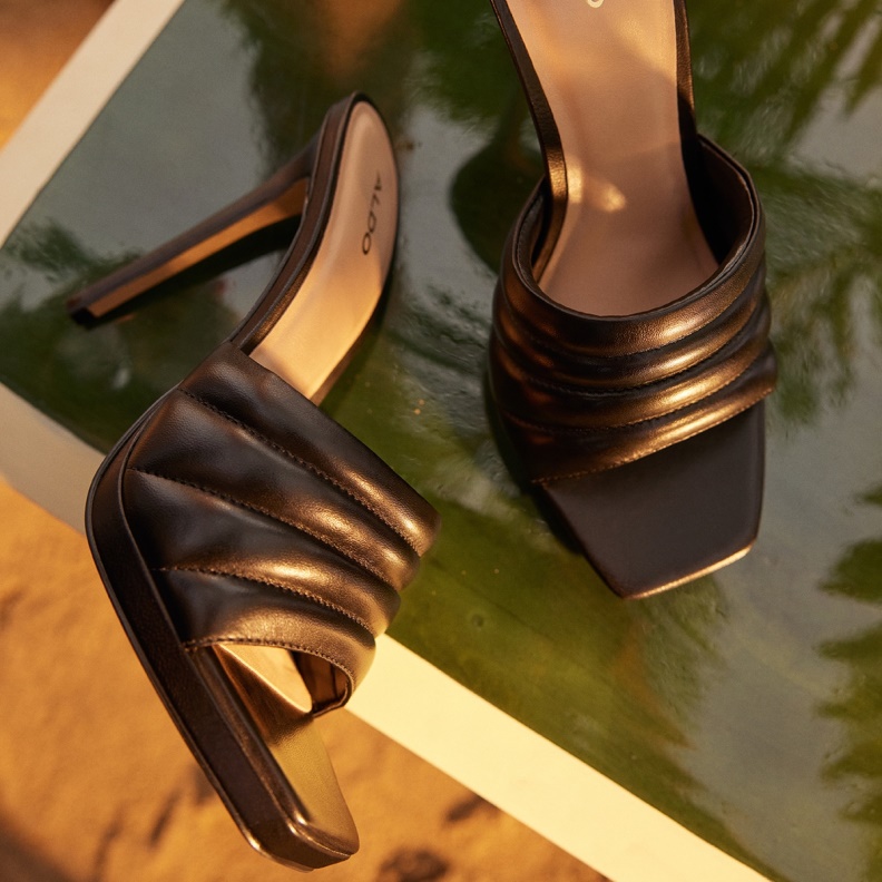 Aldo Black Fashion Gennia Heeled Mule Stiletto Platform