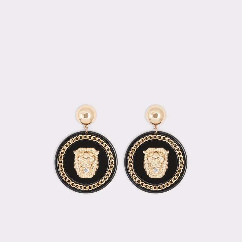 Aldo Fashion Black-Gold Multi Last Chance Glibeth Pendant Earrings