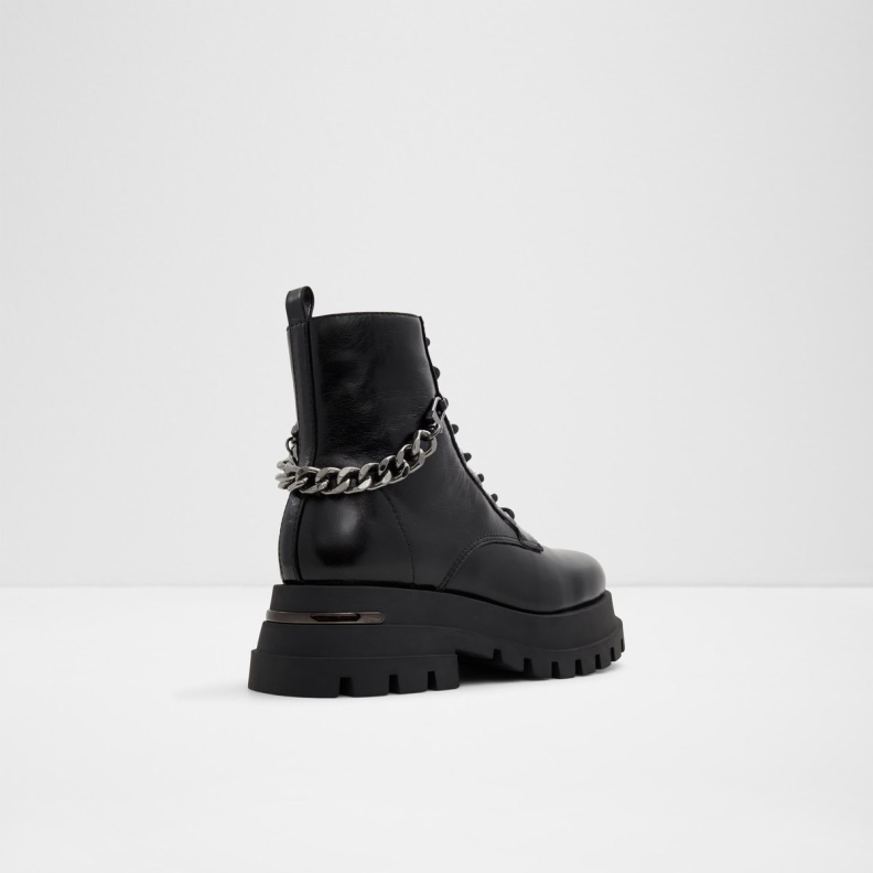 Fashion Aldo Grandeur Combat Boots Lug Sole Black