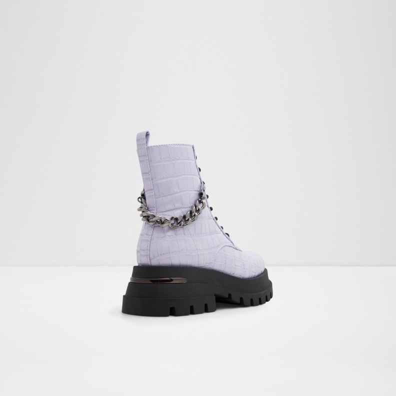 Aldo Fashion Grandeur Combat Boots Lug Sole Purple