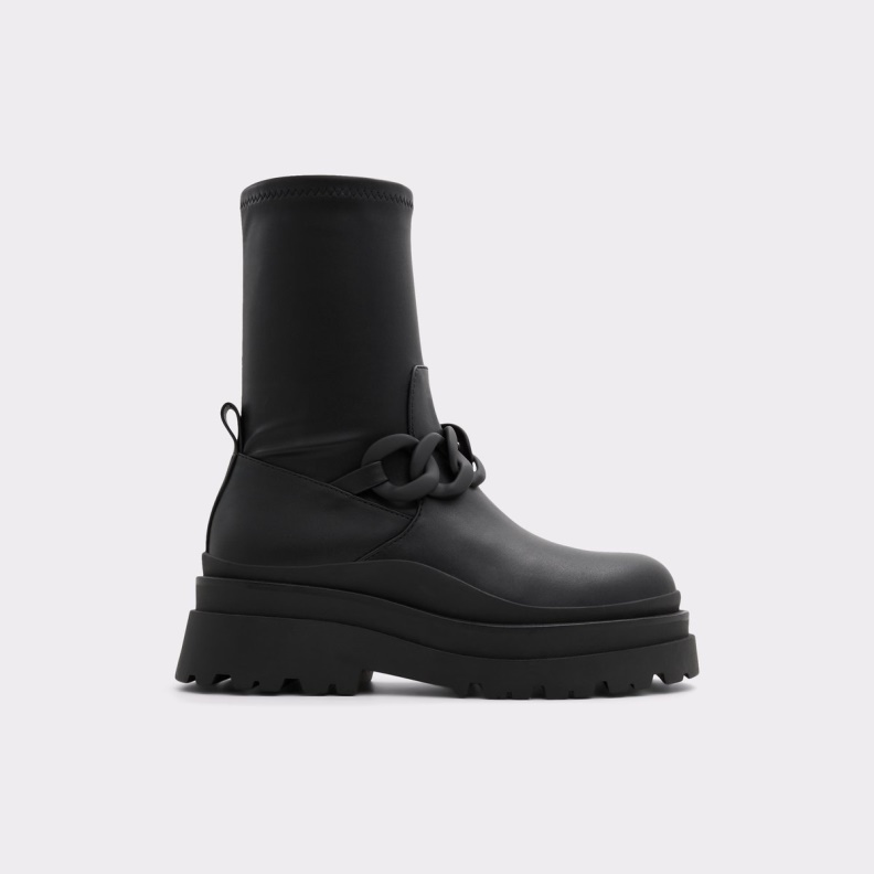Black Grandiose Sock Boot Lug Sole Aldo Fashion