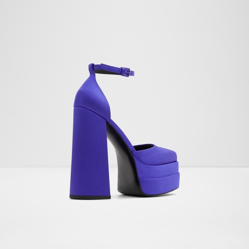 Fashion Bright Purple New Arrival Grandle Ankle Strap Heeled Shoe Plateforme Aldo