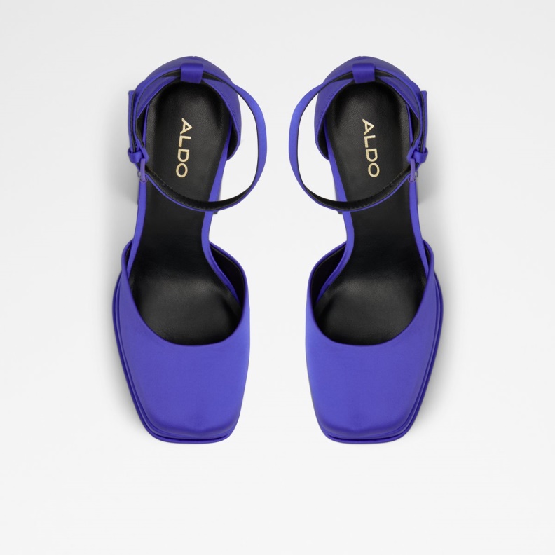 Fashion Bright Purple New Arrival Grandle Ankle Strap Heeled Shoe Plateforme Aldo