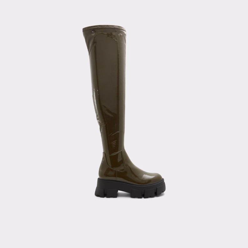 Aldo Khaki Fashion New Arrival Grandmode Over-The-Knee Boot Lug Sole