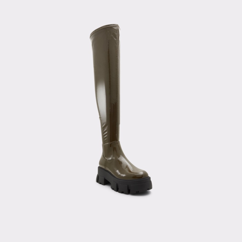 Aldo Khaki Fashion New Arrival Grandmode Over-The-Knee Boot Lug Sole