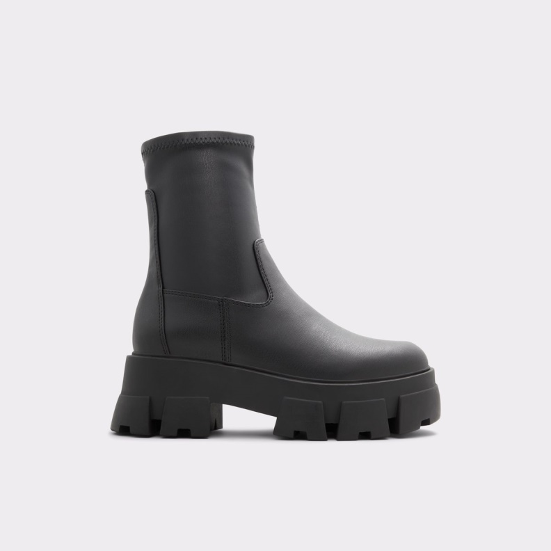 Aldo Fashion New Arrival Grandsole Platform Ankle Boot Lug Sole Black