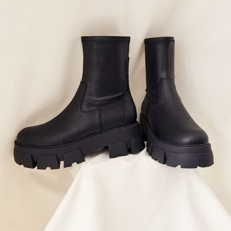 Grandsole Platform Ankle Boot Lug Sole Fashion Black Aldo