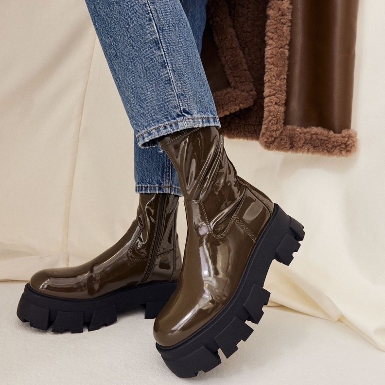 Khaki Grandsole Platform Ankle Boot Lug Sole Aldo Fashion