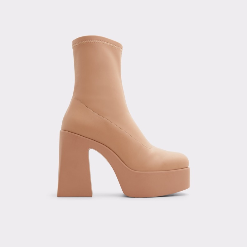 Aldo Fashion Grandstep Platform Ankle Boot Medium Beige