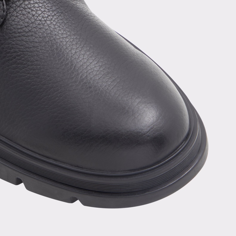 Aldo Black Leather Smooth Fashion Graveldiver Lace-Up Boot