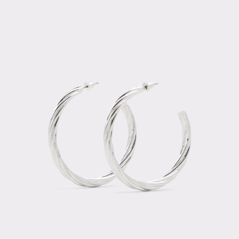 Fashion Silver Aldo Last Chance Gweasean Hoop Earrings