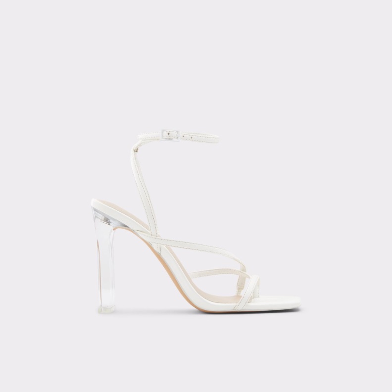 White Aldo Fashion Hainiel Strappy Heeled Sandal Cup Sole