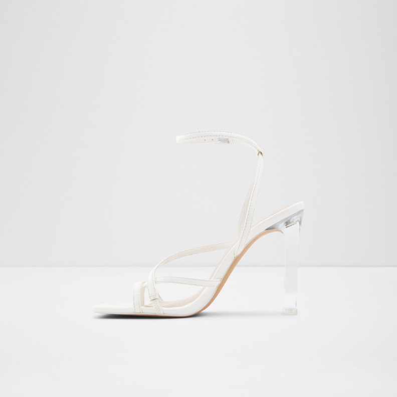 White Aldo Fashion Hainiel Strappy Heeled Sandal Cup Sole