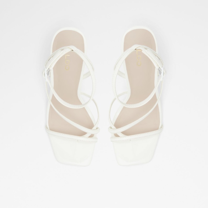 White Aldo Fashion Hainiel Strappy Heeled Sandal Cup Sole