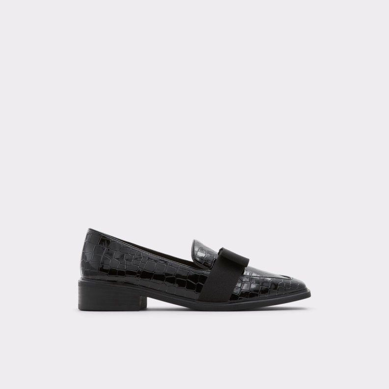 Fashion Aldo Black Synthetic Croco Hairalle Loafer