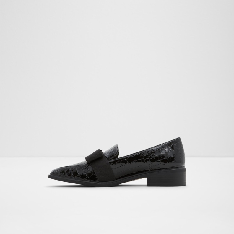 Fashion Aldo Black Synthetic Croco Hairalle Loafer