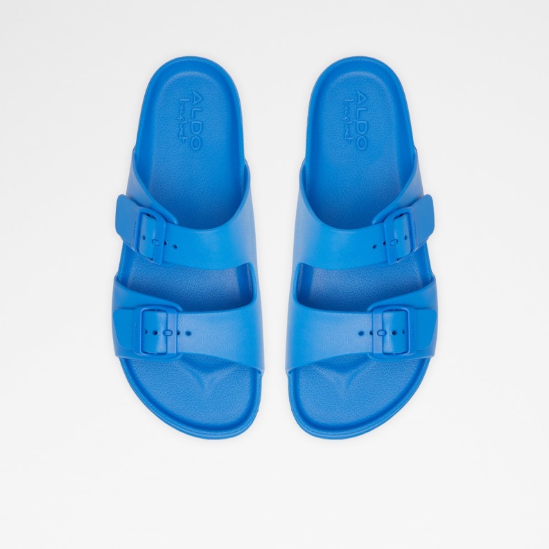 Blue Synthetic Rubber Hideo Slide Sandal Aldo Fashion
