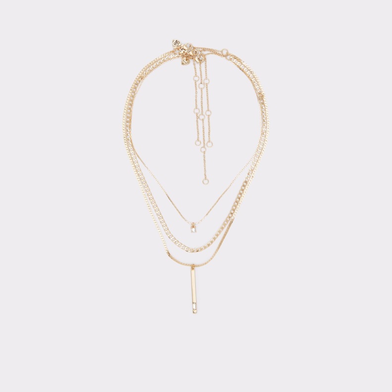 Fashion Aldo New Arrival Hilderstone Necklace Gold-Clear Multi