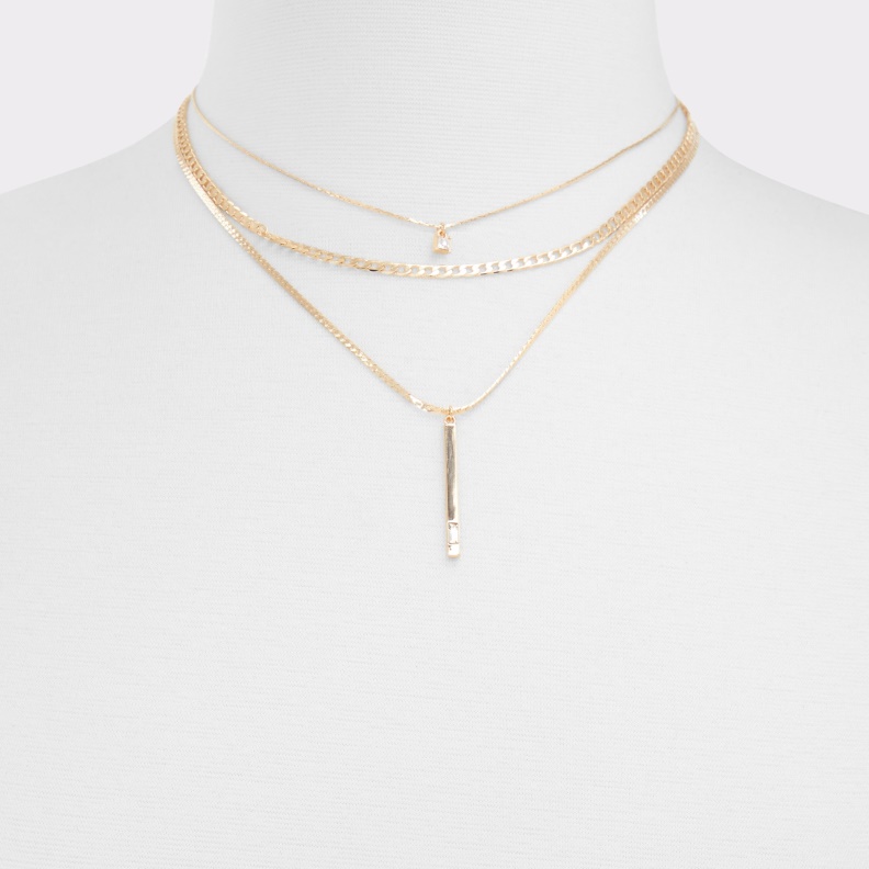 Fashion Aldo New Arrival Hilderstone Necklace Gold-Clear Multi