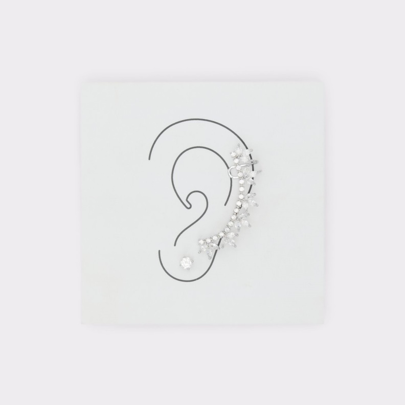 Last Chance Holbrooki Earcuff Fashion Aldo Silver-Clear Multi