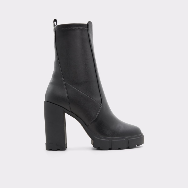 Black Synthetic Smooth Aldo Fashion Ilanna Ankle Boot Lug Sole
