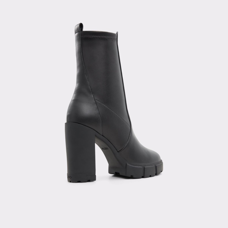Black Synthetic Smooth Aldo Fashion Ilanna Ankle Boot Lug Sole