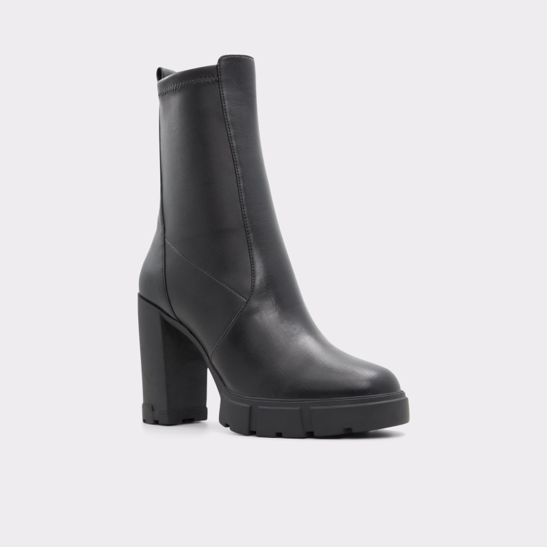 Black Synthetic Smooth Aldo Fashion Ilanna Ankle Boot Lug Sole
