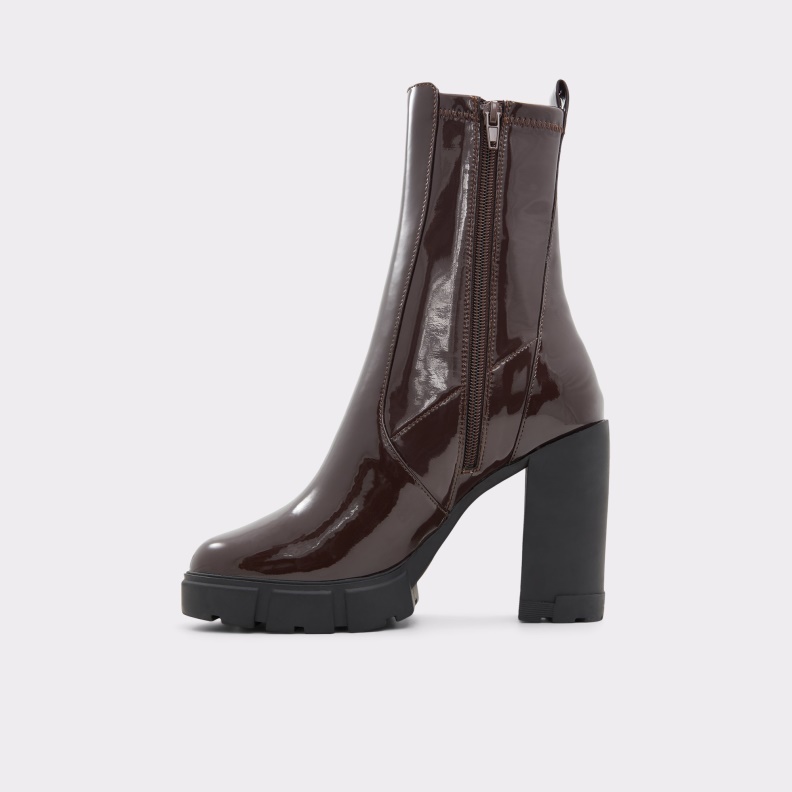 Aldo Ilanna Ankle Boot Lug Sole Dark Brown Fashion