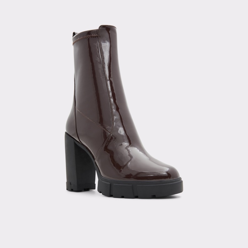 Aldo Ilanna Ankle Boot Lug Sole Dark Brown Fashion