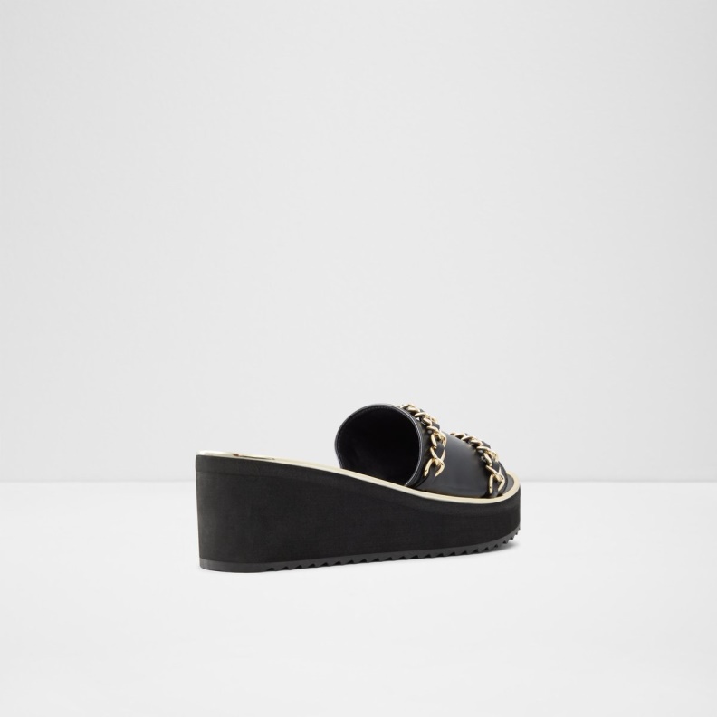 Black Fashion Aldo Kaerratlan Slide Sandal Wedge Heel