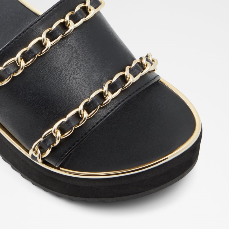 Black Fashion Aldo Kaerratlan Slide Sandal Wedge Heel