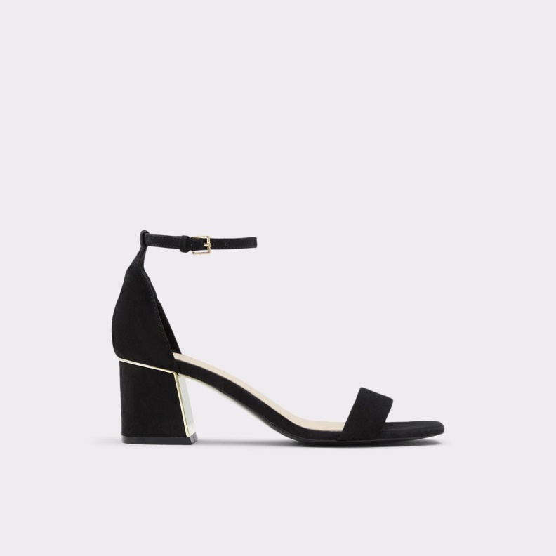 Black Leather Nubuck Kedeaviel High Heel Sandal Aldo Fashion