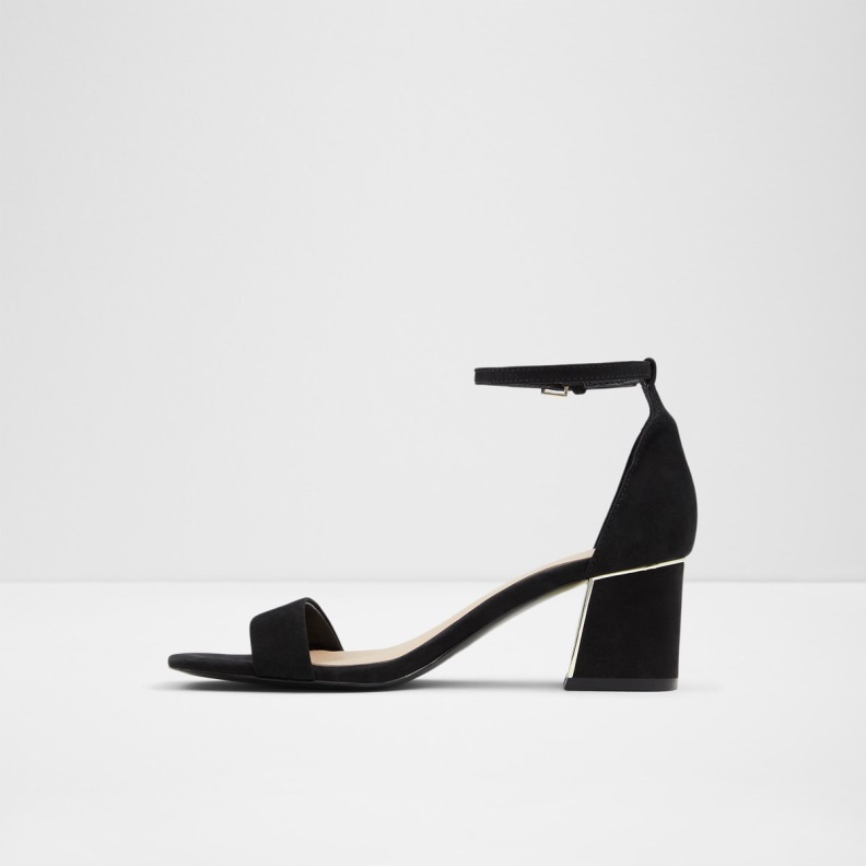 Black Leather Nubuck Kedeaviel High Heel Sandal Aldo Fashion