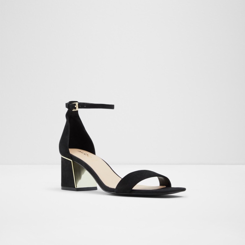 Black Leather Nubuck Kedeaviel High Heel Sandal Aldo Fashion