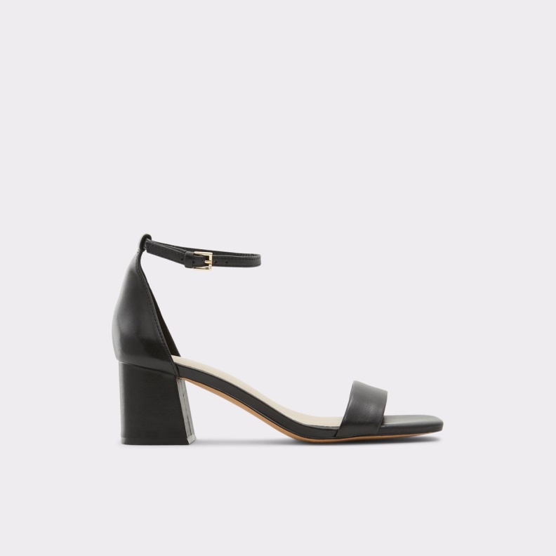 New Arrival Kedeaviel High Heel Sandal Fashion Black Leather Smooth Aldo