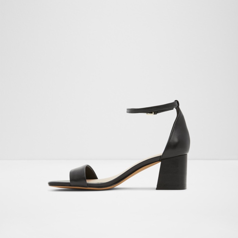 New Arrival Kedeaviel High Heel Sandal Fashion Black Leather Smooth Aldo