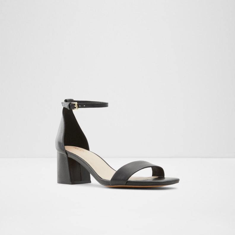 New Arrival Kedeaviel High Heel Sandal Fashion Black Leather Smooth Aldo