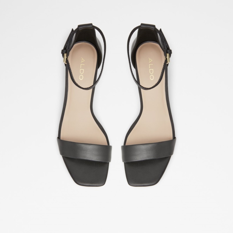 New Arrival Kedeaviel High Heel Sandal Fashion Black Leather Smooth Aldo